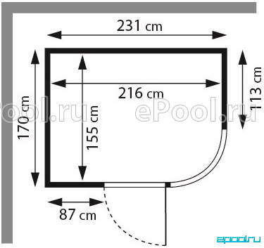 Финская сауна Mountfield Parima 4, размер 170x231x198 см фото 3 Финская сауна Mountfield Parima 4, размер 170x231x198 см фото 3