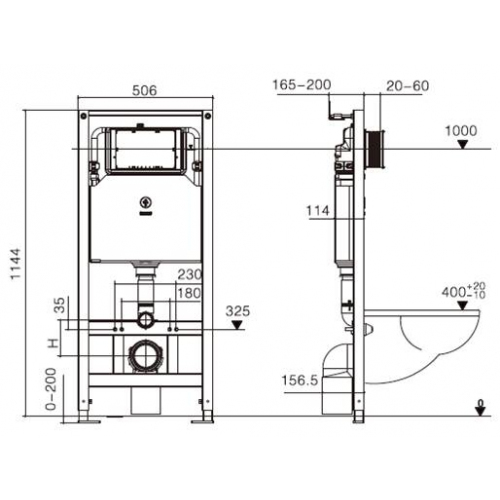 WeltWasser WW AMBERG 506 Инсталляция для подвесного унитаза без кнопки фото 3 WeltWasser WW AMBERG 506 Инсталляция для подвесного унитаза без кнопки фото 3