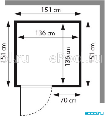 Финская сауна Mountfield Heikki размер 151x151x198 см фото 3 Финская сауна Mountfield Heikki размер 151x151x198 см фото 3