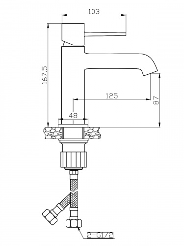 Смеситель для раковины Orange Karl M05-021b черный фото 2