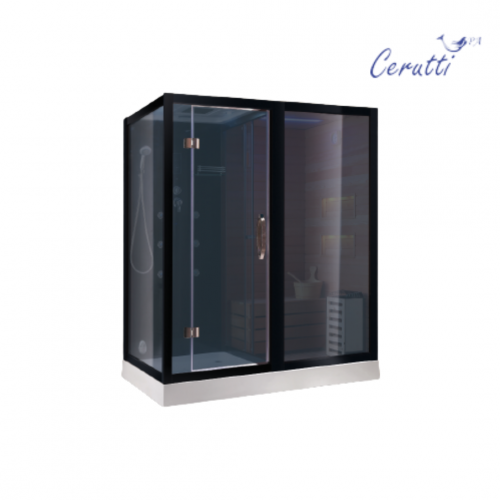 Комбинированная сауна 2в1 Ceruttispa ALBANO Nero-R Black 1800x1100x2230