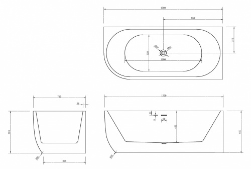 Акриловая ванна ABBER AB9315 R фото 6