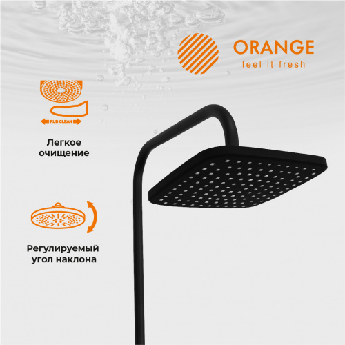 Orange Karl M05-934b душевая система смеситель с изливом, черный фото 12