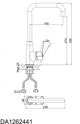 Смеситель для кухни D&K Rhein Mosel (DA1262441) фото 2
