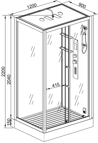 Душевая кабина AvaCan Z120  с баней фото 18
