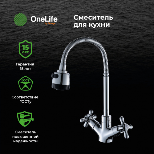 Смеситель для кухни OneLife P03-004cr полимерный фото 9