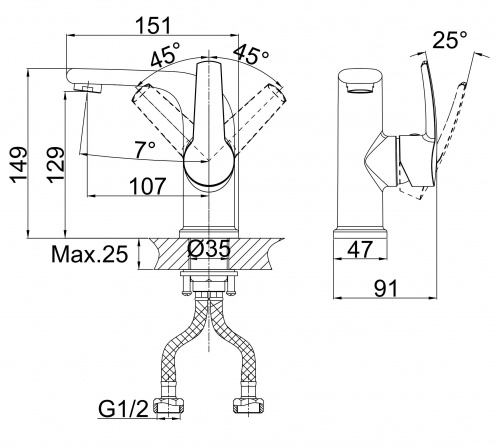 Смеситель для раковины D&K Rhein Valerius (DA1362101) фото 7