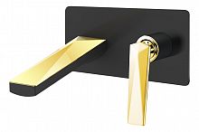 Смеситель для умывальника из стены ЧЕРНЫЙ+ЗОЛОТО