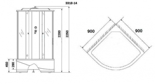 Душевая кабина Niagara  NG-3318-14 (900х900х2150) фото 2