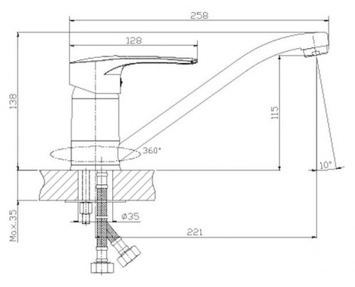 Смеситель для кухонной мойки Rossinka T (T40-21) фото 2