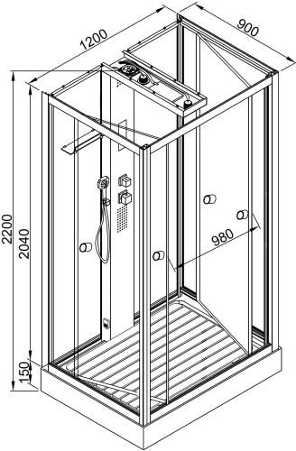Душевая кабина AvaCan Z122 с баней фото 23