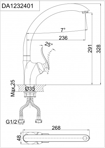 Смеситель для кухни D&K Bayern.Liszt (DA1232401) фото 2