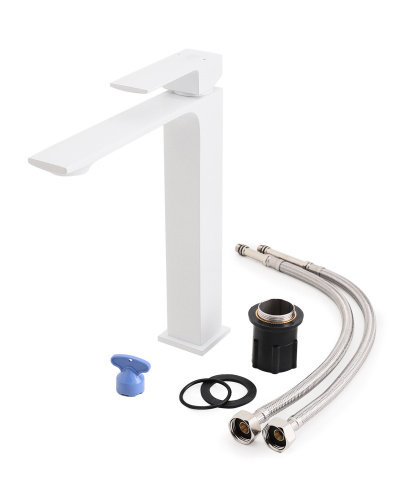 Смеситель для раковины Orange Lutz M04-121w белый фото 7