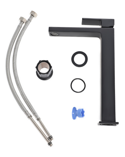 Agger Great A2812144 Однозахватный смеситель для раковины высокий, черный фото 7