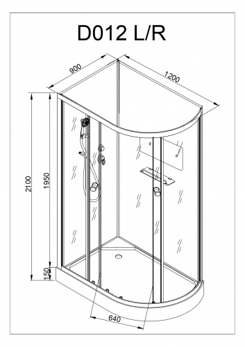 Душевая кабина AvaCan D012 L фото 18