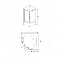 Душевой уголок Dolphin TN-110 + поддон Фабрик (Fabrik) 1000x1000