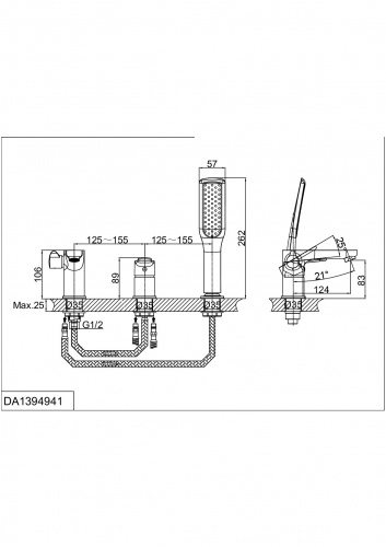 Смеситель для ванны D&K Rhein Marx (DA1394941) фото 7