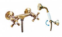 MK380.5/2SM MORAVA RETRO - смеситель для душа, лейка, подвижный держатель, ЦВЕТ БРОНЗА RAV Slezak