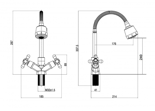 Смеситель для кухни OneLife P03-004cr полимерный фото 3