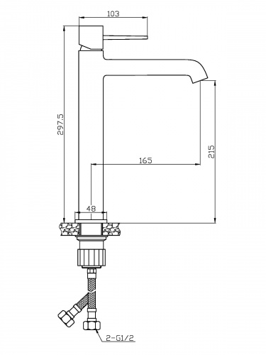 Смеситель для раковины Orange Karl M05-121cr фото 2