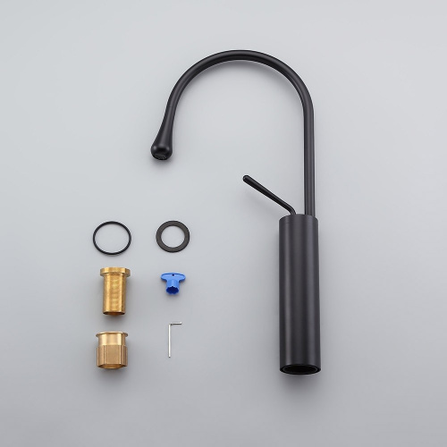 Смеситель для раковины BRONZE DE LUXE Scandi высокий черный (9015B) фото 3