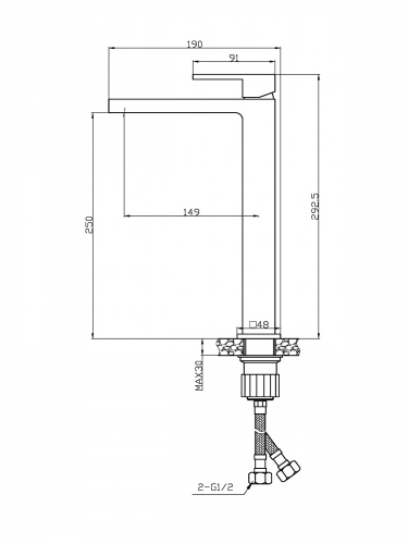 Agger Great A2812100 Однозахватный смеситель для раковины высокий, хром фото 2