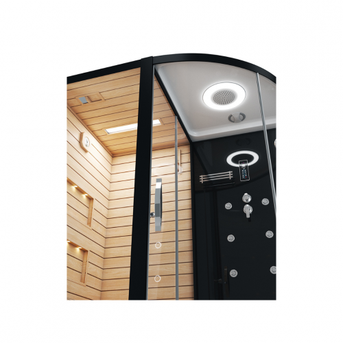 Комбинированная сауна 2в1 Ceruttispa LUGANO Nero-L Black 1800x1100x2230 фото 3