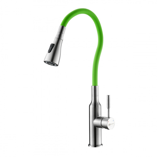 Смеситель для кухни Lemark с гибким  изливом (LM5082S-Green) фото 2