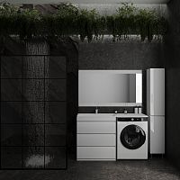 Тумба напольная STYLE LINE "Даллас 140", 3 ящика, Люкс белая с раковиной ESTETUS Даллас 1400*482 левый