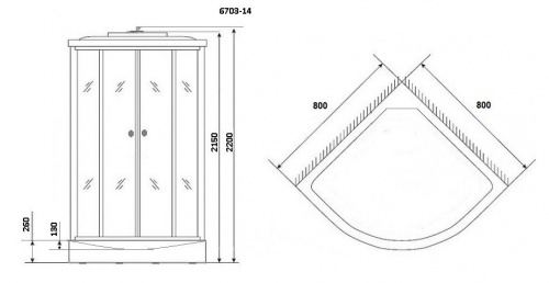 Душевая кабина Niagara  NG-6703-14 (800х800х2150) фото 3