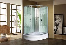 МОНОМАХ Б/К 110/80/24 МЗ R Душевая кабина, б/крыши, 1100*800*210, асимметричная