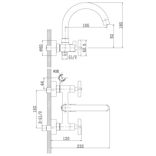 Смеситель для ванны Rossinka RS39 (RS39-83) фото 2