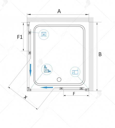 Душевой уголок RGW CL-34B Прозрачное 1000x1000 фото 6