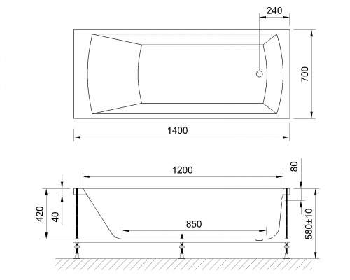 Гидромассажная ванна Royal Bath  VIENNA STANDART 140x70x58 фото 4