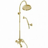 MK359.5/3Z MORAVA RETRO - смеситель для ванной, душевой комплект, головной душ, ЦВЕТ ЗОЛОТО RAV Slezak