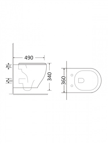 Унитаз подвесной Orange C07-100w безободковый, сиденье с микролифтом фото 2
