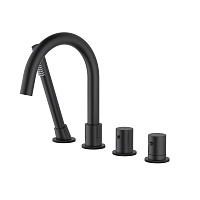 Смеситель для ванны с душем, врезной с термостатом Timo Saona черный (2330/03Y)