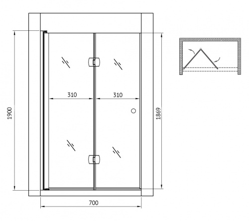 Душевая дверь Gemy Dutch Windmill S37193A фото 4