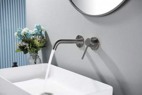 Смеситель для раковины встроенный Timo Saona 2372/18SM черное золото фото 5