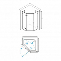Душевой уголок RGW SA-81 Прозрачное 1000x1000
