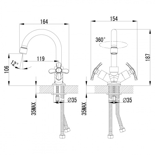 Смеситель для раковины Lemark Partner (LM6547C) фото 4