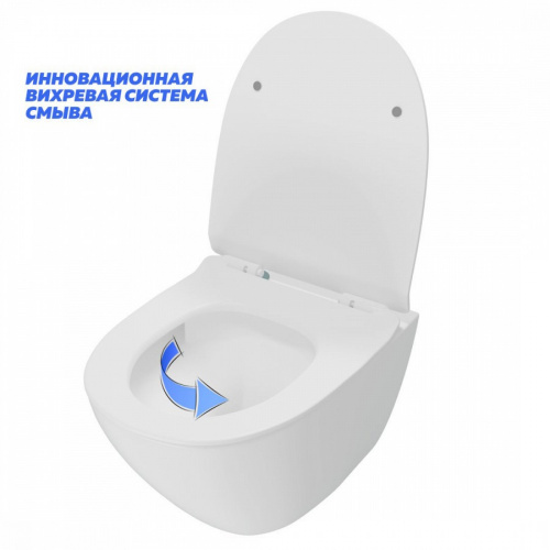 Унитаз подвесной Alicaness Juse PV P1005 безободковый, сиденье микролифт  фото 4