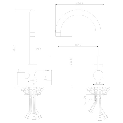 Смеситель для кухонной мойки Rossinka Z (Z35-28-Sand) фото 2