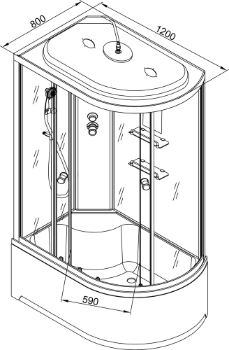 Душевая кабина AvaCan EM 4512 L с электрикой фото 16