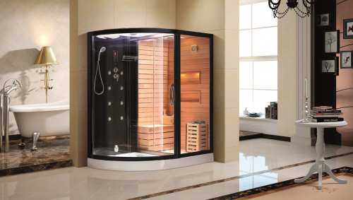 Комбинированная сауна 2в1 Ceruttispa LUGANO Nero-R Black 1800x1100x2230 фото 4 Комбинированная сауна 2в1 Ceruttispa LUGANO Nero-R Black 1800x1100x2230 фото 4