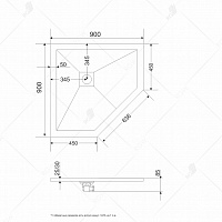 Душевой поддон трапеция RGW ST/T-G Графит 900x900