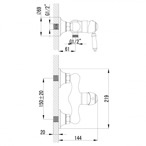 Смеситель для душа Lemark Villa (LM4803B) фото 3