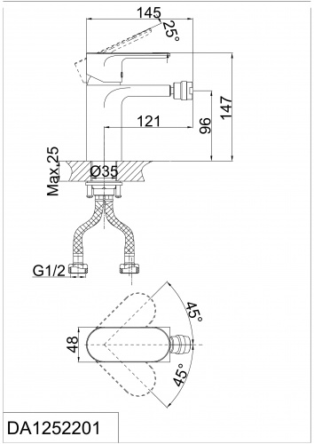 Смеситель для биде D&K Bayern Purer (DA1252201) фото 2