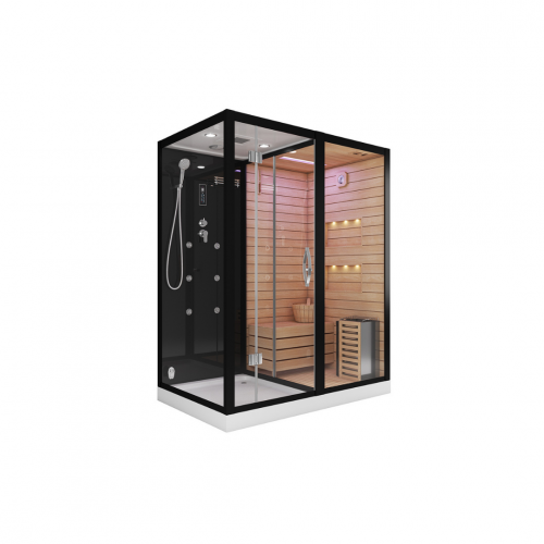 Комбинированная сауна 2в1 Ceruttispa ALBANO Nero-R Black 1800x1100x2230 фото 6