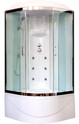 Душевая кабина Royal Bath  RB 90BK3-WT-CH (белое/прозрачное)
